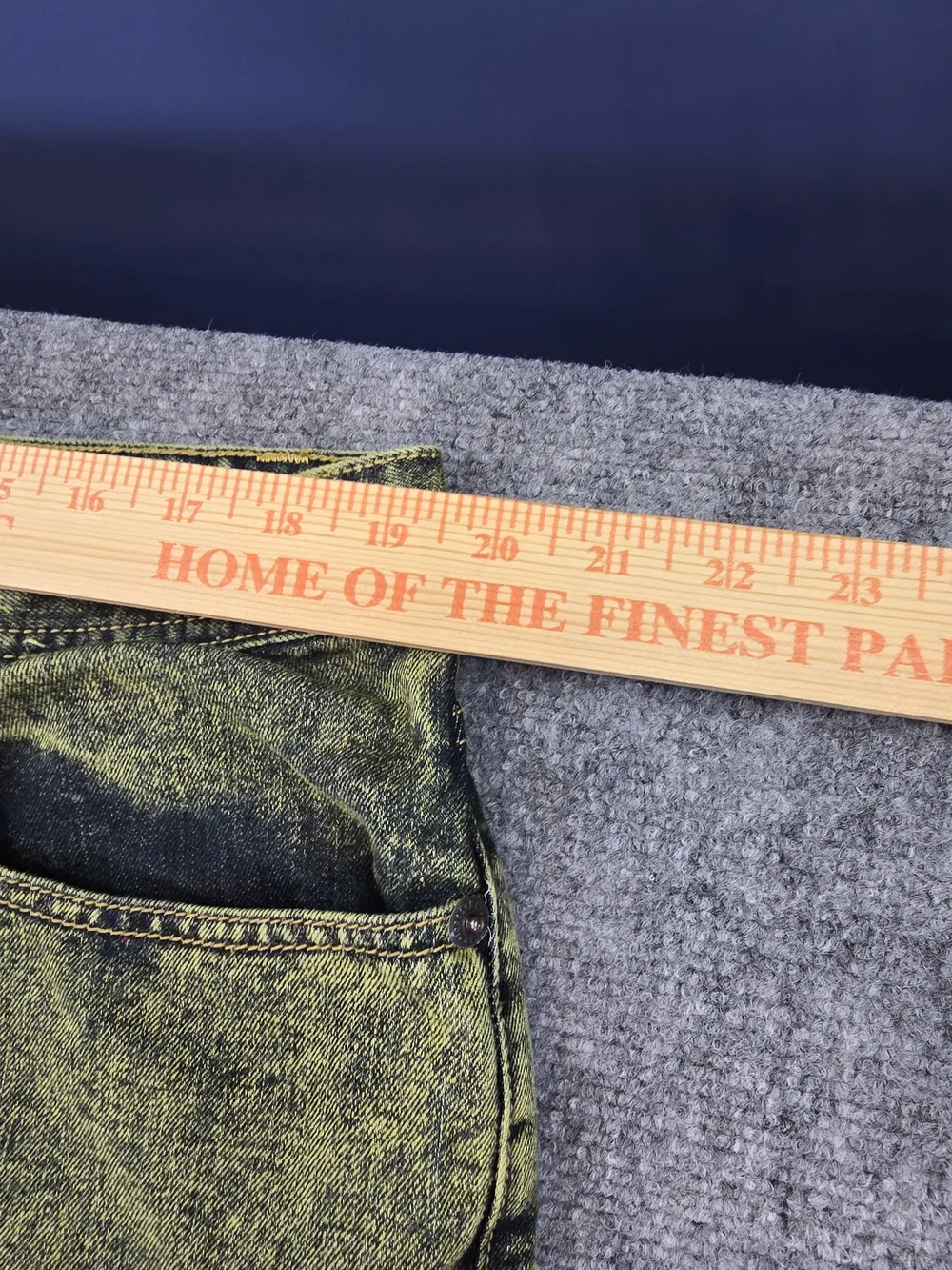 Black Smith Jeans Mens 40x32 Yellow Acid Wash Slim Straight Denim Jeans Vintage